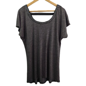 AUTOGRAPH Scoop Neck Metallic Stretch Top Size 14