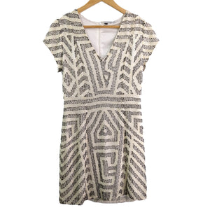 JOHN CAVILL Silk Designer Beaded Dress Size M