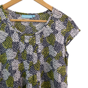 BLUE ILLUSION 100% Linen Heart Print Dress Size M