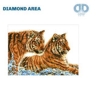 DIAMOND DOTZ® Tigers in the Snow 72x52cm