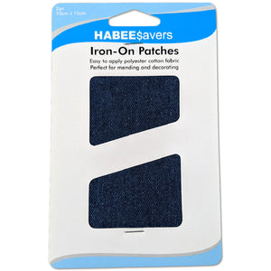 HABEE$avers 2 x Iron On Patches 'Mid Denim'