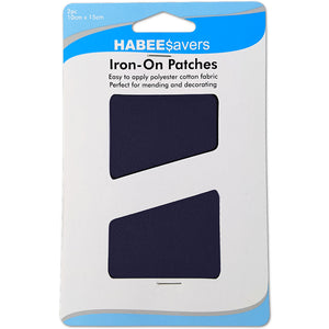 HABEE$avers 2 x Iron On Patches 'Navy'
