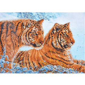 DIAMOND DOTZ® Tigers in the Snow 72x52cm