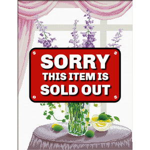 NEEDLE ART WORLD Printed Cross Stitch 'Lillies and Hollyhocks'