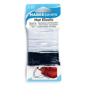 HABEE$AVERS Hat Elastic 6m 'White' 4m 'Black'