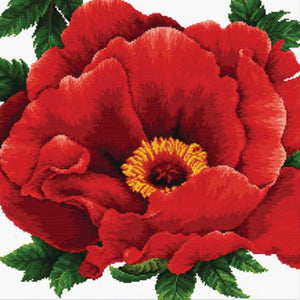 NEEDLE ART WORLD Printed Cross Stitch 'Peony'