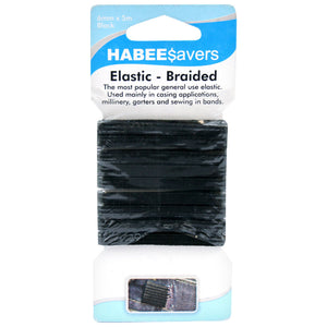 HABEE$AVERS Braided Elastic 6mmx5m 'Black'
