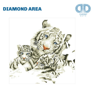 DIAMOND DOTZ® White Tiger and Cubs 52x52cm
