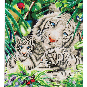 DIAMOND DOTZ® White Tiger and Cubs 52x52cm