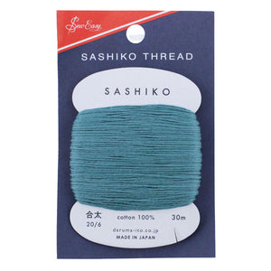 DARUMA Sashiko Thick Thread Card 'Turquoise' 30m