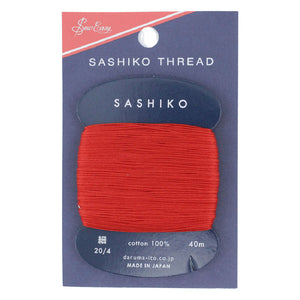 DARUMA Sashiko Thin Thread Card 'Red' 40m
