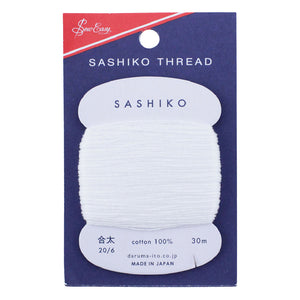 DARUMA Sashiko Thick Thread Card 'White' 30m