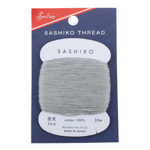 DARUMA Sashiko Thick Thread Card 'Grey' 30m