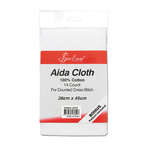 SEW EASY 14Ct Aida Cloth 36x45cm 'White'
