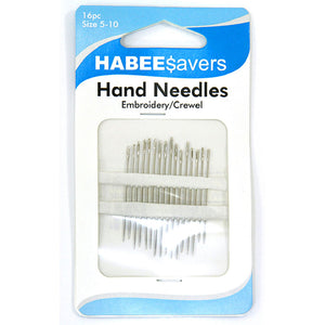 HABEE$AVERS 16pc Embroidery/Crewel Needles Size 5-10