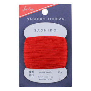 DARUMA Sashiko Thick Thread Card 'Red' 30m