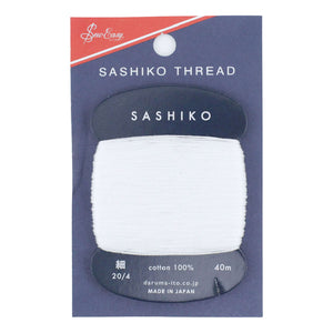 DARUMA Sashiko Thin Thread Card 'White' 40m